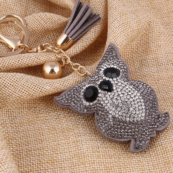 Novelty Rhinestone Owl Tassel Key Chain - Picture 3 of 3